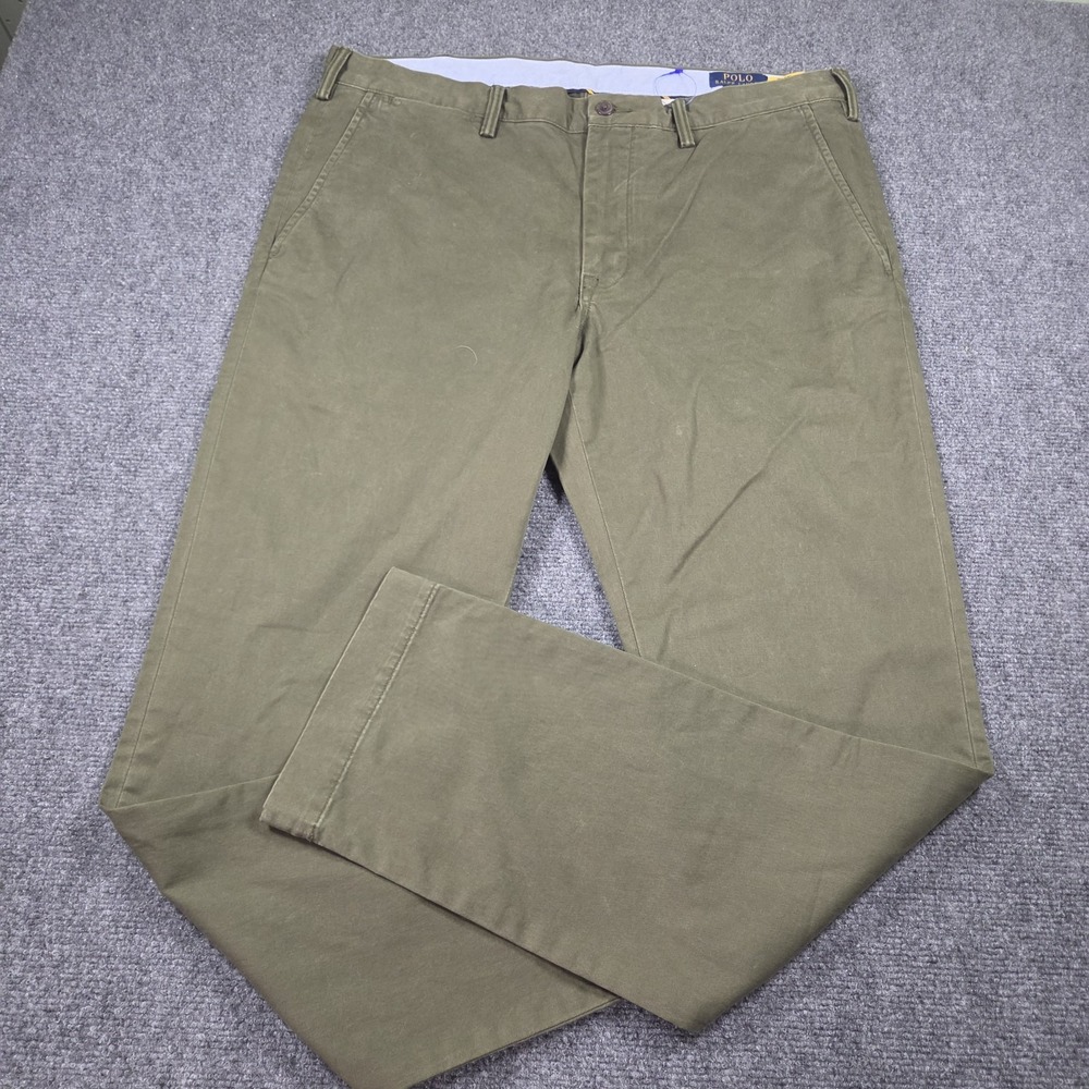 Polo Ralph Lauren Stretch Slim Fit Chino Pants Men 36 X 32 Olive EUC
